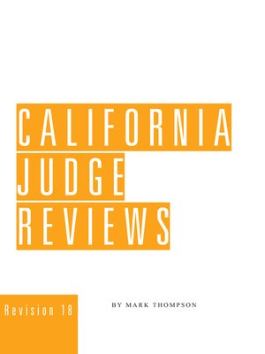 cover image of California Judge Reviews (California Courts & Judges)
